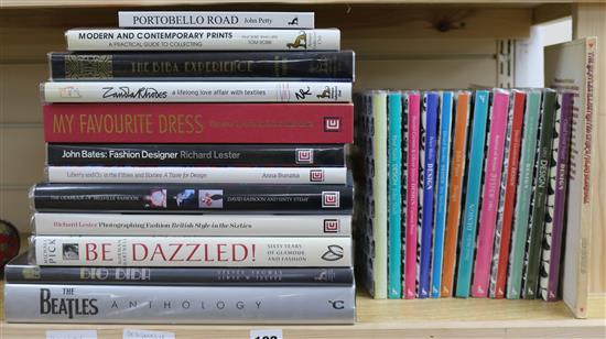 A quantity of reference books relating to Designers of the 1950s and 60s including Liberty & Co, John Bates,